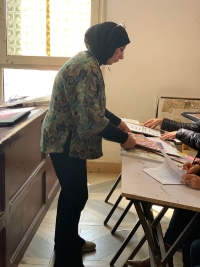 فعاليات تقييم مقرر تصميم القطعة الواحدة الفرقة الاولى بقسم طباعة المنسوجات و الصباغة و التجهيز