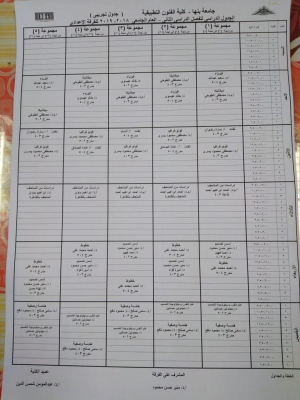 الجدول الدراسى للفصل الدراسى الثانى للفرقة الإعدادى