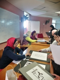 فعاليات تقييم مادةتصميم علامات تجارية (1) - الفرقة الأولى - قسم الإعلان والطباعة والنشر - الترم الأول 2025-2026