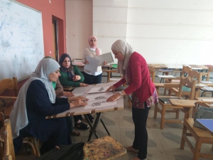 فاعليات تقييم مقرر رسم من الطبيعة الفرقة الأولى بقسم الطباعة والصباغة والتجهيز