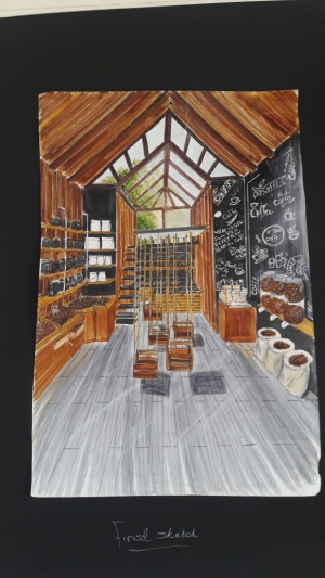 فاعليات تقييم مقرر منشآت تجارية للفرقة الثانية بقسم التصميم الداخلى والأثاث