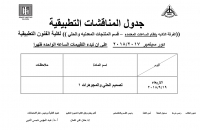 جدول المناقشات التطبيقية لقسم المنتجات المعدنية والحلى الفرقة الثانية